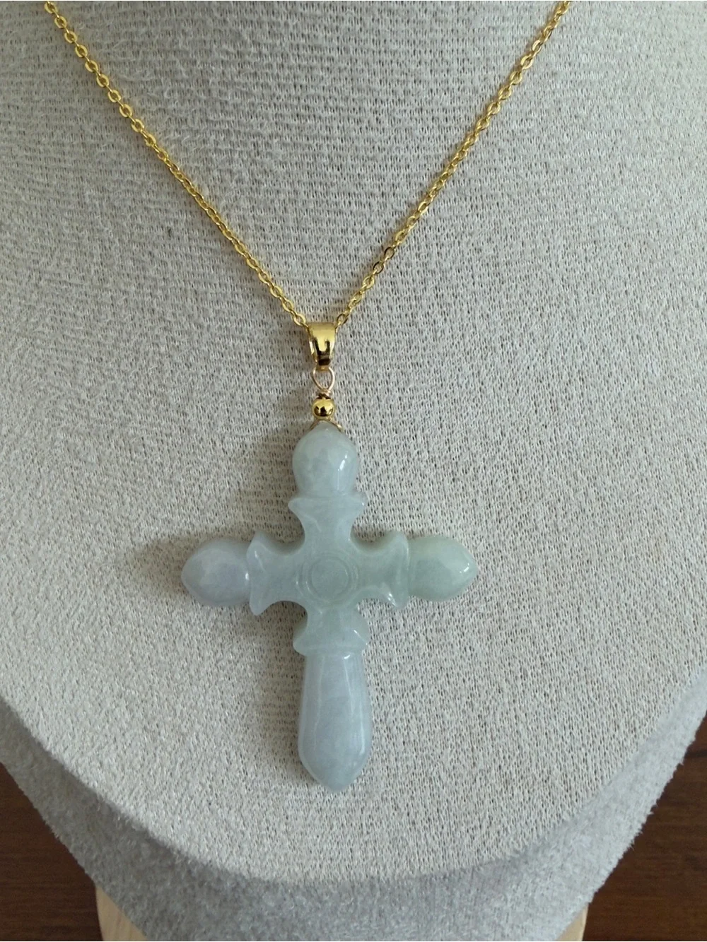 Certified Grade A Burma Jade Cross Pendant